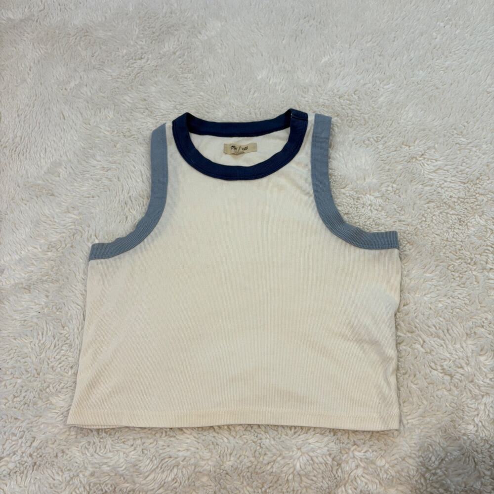 Madewell Womens Cropped Tank Colorblock Sz S Casual School College Preppy Chic
